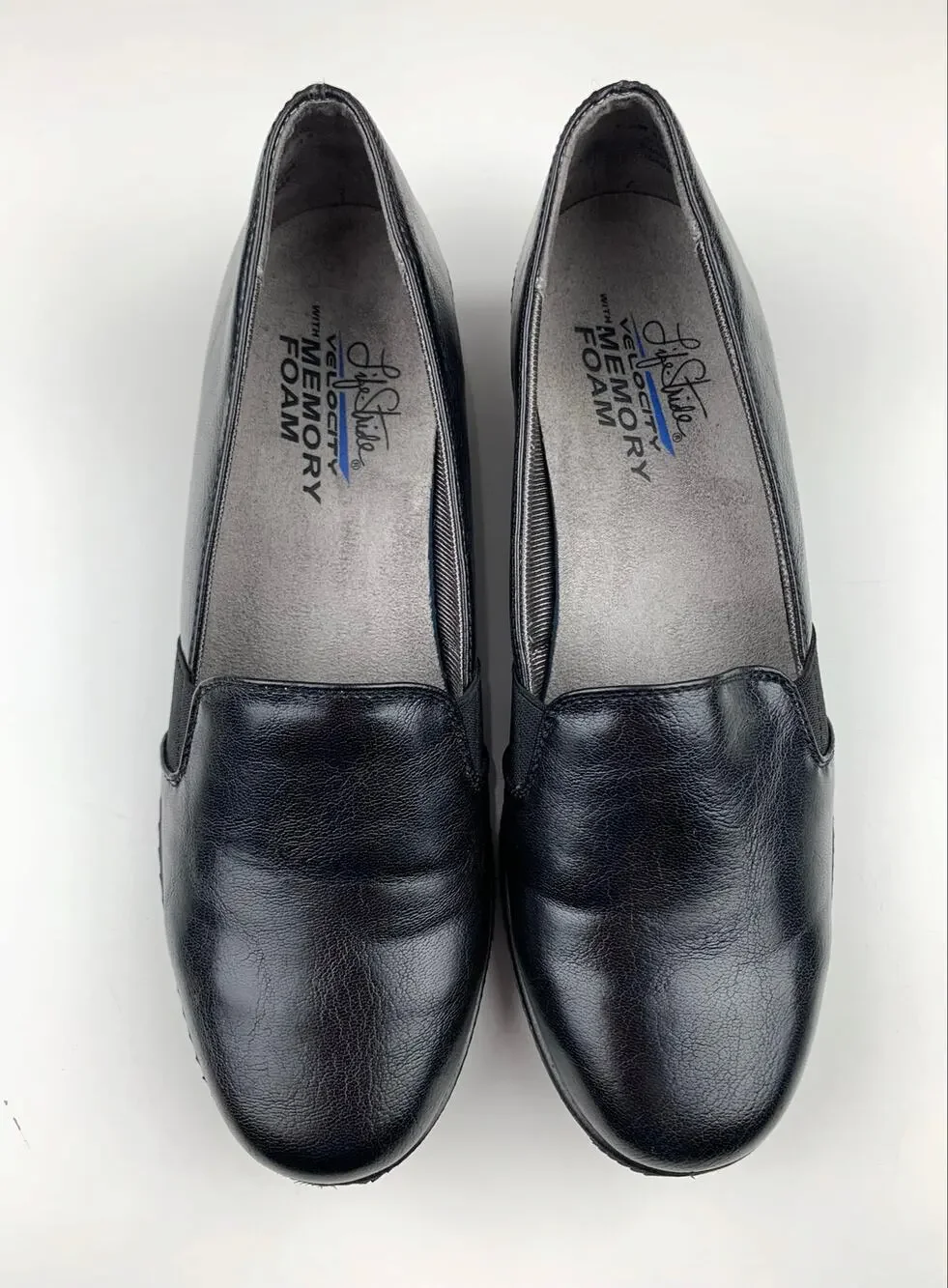 Lifestride Velocity Isabelle Wedge Loafers Black Comfort Shoes Women's 7.5